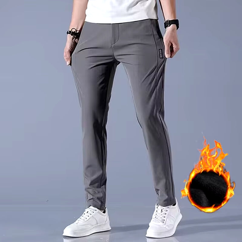 2024Winter Velvet Casual Pants Men 