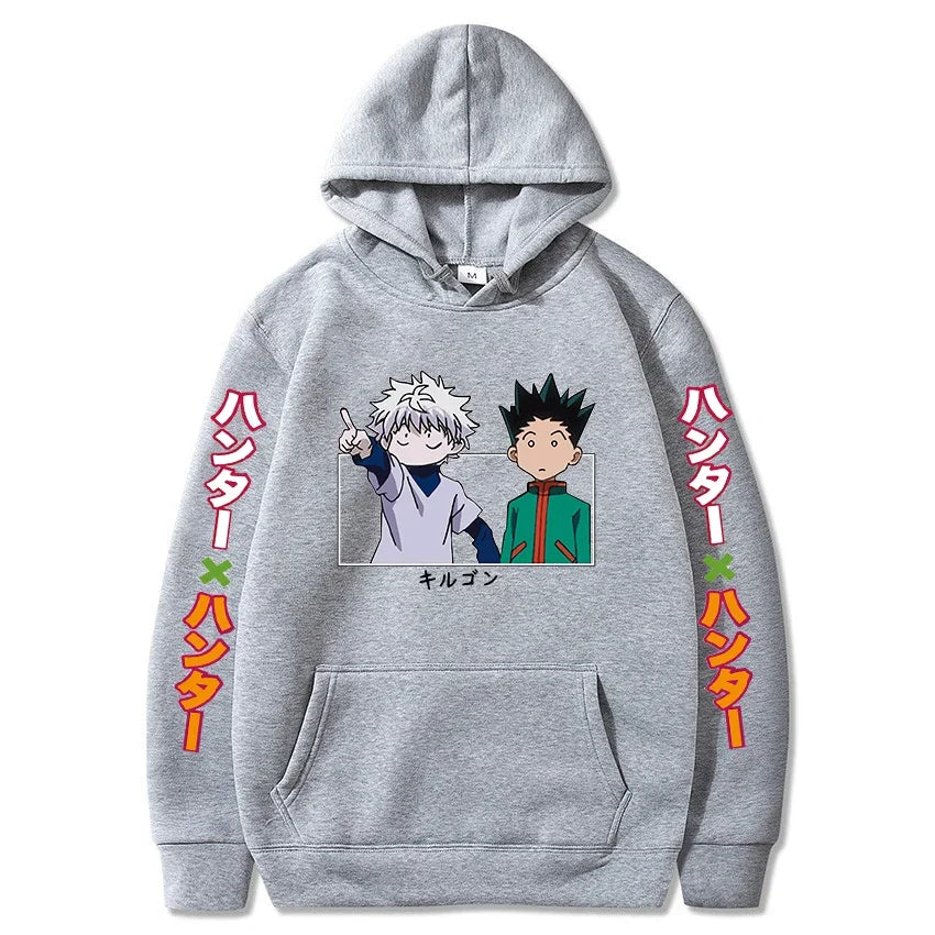 Hunter X Hunter Japan Anime Men Women Hoodies Harajuku Gon Killua Print plus Size Sweatshirt Unisex Autumn Winter Streetwear