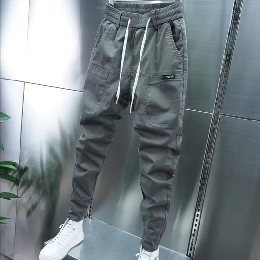 2024 New Style Men'S Spring Trendy Loose-Fit Korean Version Versatile Harem Sweatpants Casual Pants Nine-Points Cut